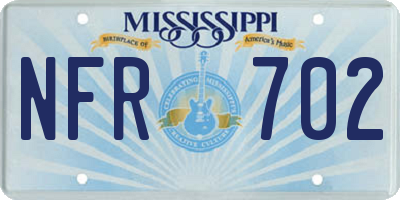 MS license plate NFR702