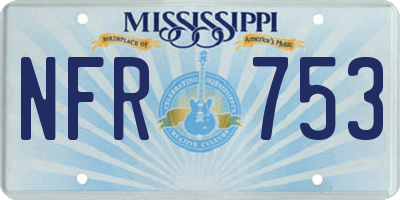 MS license plate NFR753