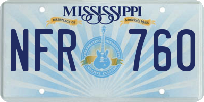 MS license plate NFR760