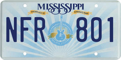 MS license plate NFR801