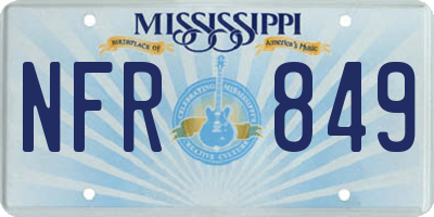 MS license plate NFR849