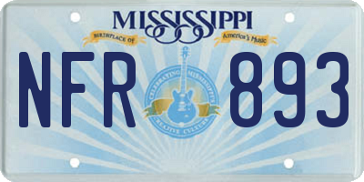 MS license plate NFR893