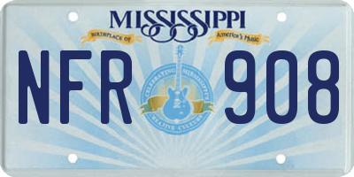 MS license plate NFR908