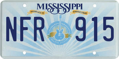 MS license plate NFR915