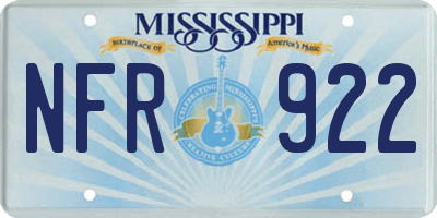 MS license plate NFR922