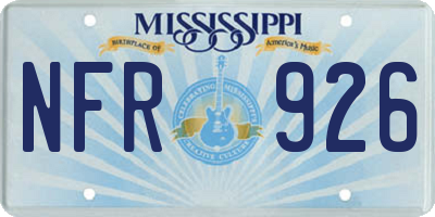MS license plate NFR926