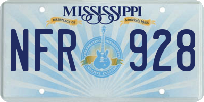 MS license plate NFR928