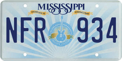 MS license plate NFR934