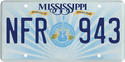 MS license plate NFR943