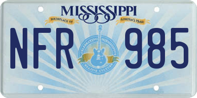 MS license plate NFR985