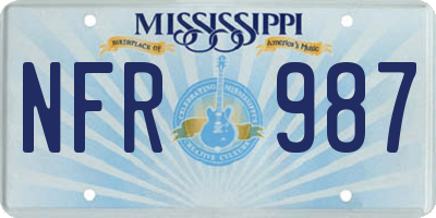 MS license plate NFR987