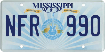MS license plate NFR990
