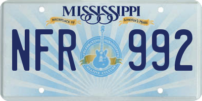 MS license plate NFR992