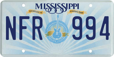 MS license plate NFR994