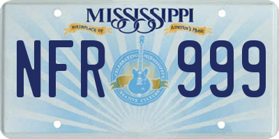 MS license plate NFR999