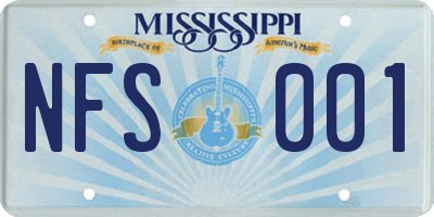 MS license plate NFS001