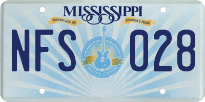 MS license plate NFS028