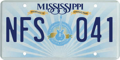 MS license plate NFS041