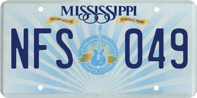 MS license plate NFS049