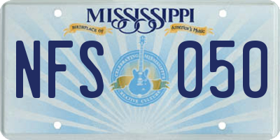 MS license plate NFS050