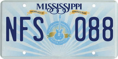 MS license plate NFS088