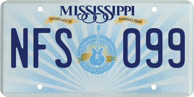 MS license plate NFS099