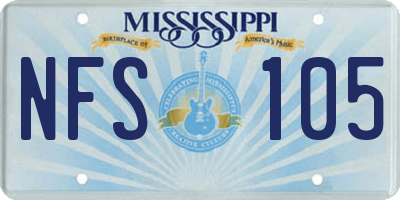 MS license plate NFS105