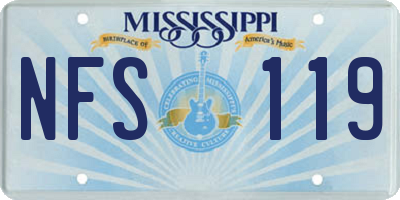 MS license plate NFS119