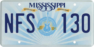 MS license plate NFS130