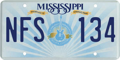 MS license plate NFS134
