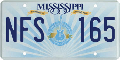 MS license plate NFS165