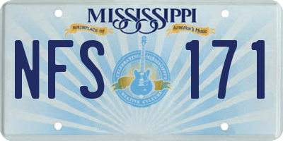 MS license plate NFS171