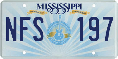 MS license plate NFS197