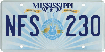 MS license plate NFS230