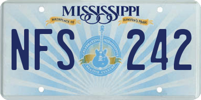 MS license plate NFS242