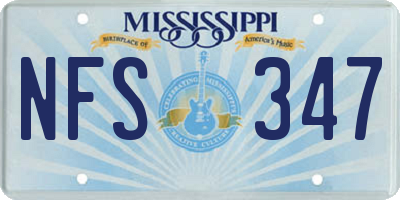 MS license plate NFS347