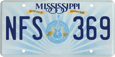 MS license plate NFS369