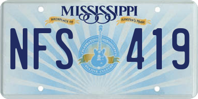 MS license plate NFS419