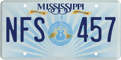 MS license plate NFS457