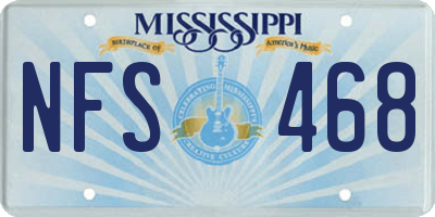 MS license plate NFS468