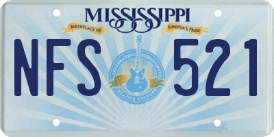 MS license plate NFS521