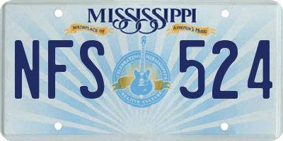 MS license plate NFS524
