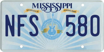 MS license plate NFS580