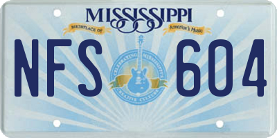 MS license plate NFS604