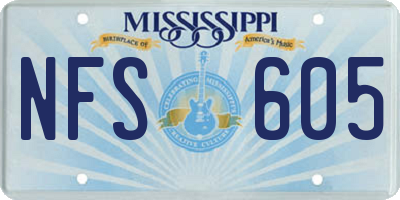 MS license plate NFS605