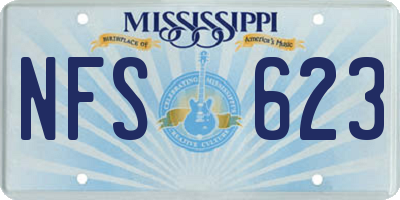 MS license plate NFS623
