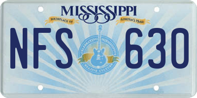 MS license plate NFS630