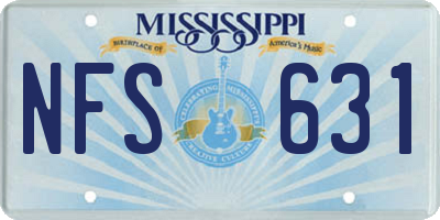 MS license plate NFS631