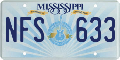 MS license plate NFS633