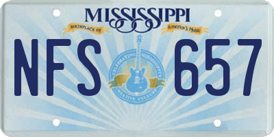 MS license plate NFS657
